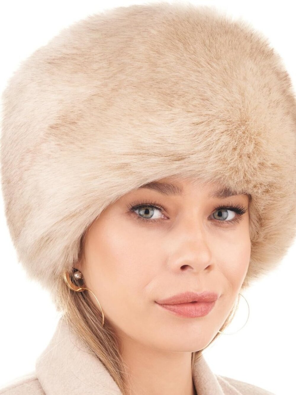 Cozy Fluffy Winter Cossack Hat for Women - Stylish Russian Fur-Trimmed Headwear